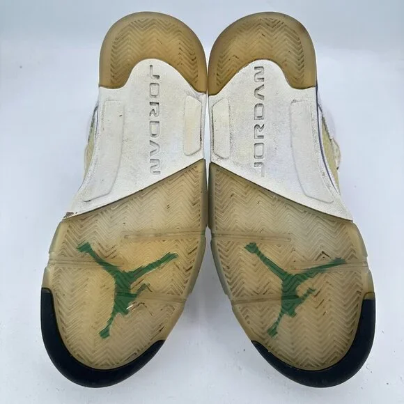 Nike Air Jordan 5 Retro Men Size 10 136027-108 White Emerald Grape Shoes - Picture 8 of 11